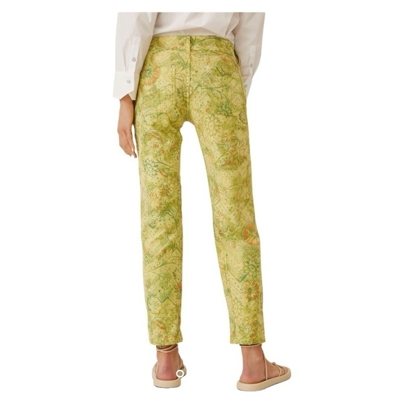 Pilcro The Wanderer Low-Rise Pants in Light Green Patterned Straight Leg Size 25 - Picture 2 of 8